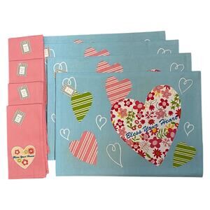 Set of 4 Simply Southern Charm Bless Your Heart 4 Placemat 4 Napkin Set Summer